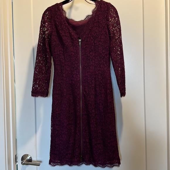 Adrianna Pappell lace-look lined dress | 6 | Mulberry - Picture 5 of 11